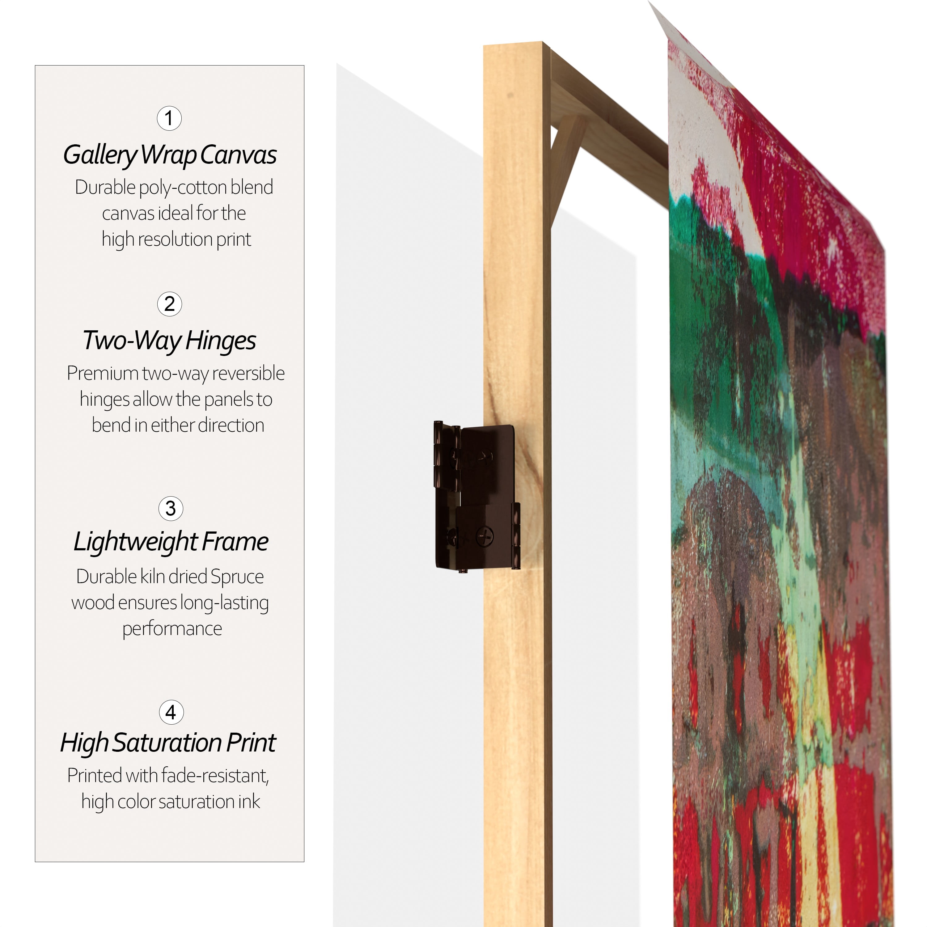6 ft. Tall Double Sided Urban Mantra Canvas Room Divider