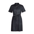 thumbnail image 1 of Vestido de mezclilla con cremallera y cinturón para mujer, vestido ajustado de manga corta con bolsillos, vestidos de fiesta de verano, 2023, 1 of 5