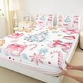 thumbnail image 3 of jejeloiu Cartoon Santa Claus Twin Sheet Sets,Chic Christmas Tree Twin Fitted Sheet,Sweet Xmas Cookie Flat Sheet For Teens,Ultra Soft Home Decor,3-Piece, 3 of 7