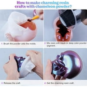LET'S RESIN Chameleon Mica Powder, 10 * 5g Color Shifting Mica for Epoxy Resin/Tumbler, Saturated Chrome Pigment for Oil Painting,Slime,Nails