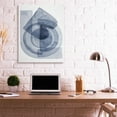 thumbnail image 2 of Stupell Industries Layered Blue Opaque Shapes Central Circle Abstract Abstract Painting Black Framed Art Print Wall Art, 24 x 30, 2 of 3