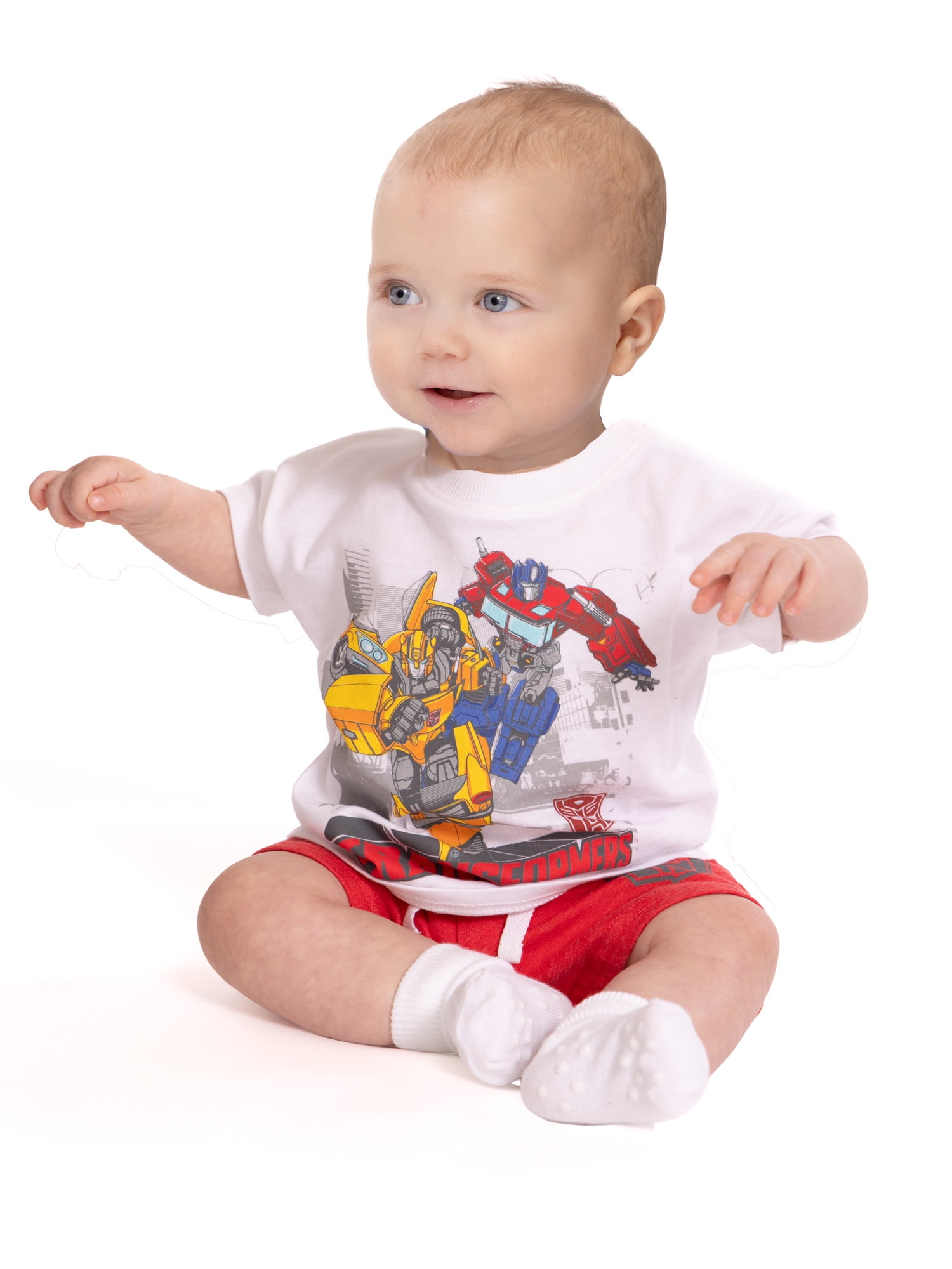 Transformers Baby Boys Short Sleeve Graphic Tee and Shorts Set, 2-Piece, Sizes 0/3M-24M