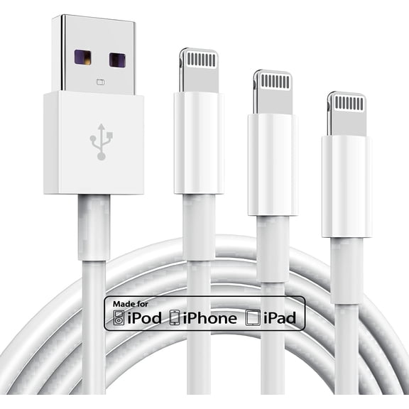 [Apple MFi Certified] iPhone Charger Cord 3-Pack 1M, Fast Charging Lightning Cable CarPlay Cord for 13/12/11 Pro Max Xs X XR 8 7 6 5 5s iPad