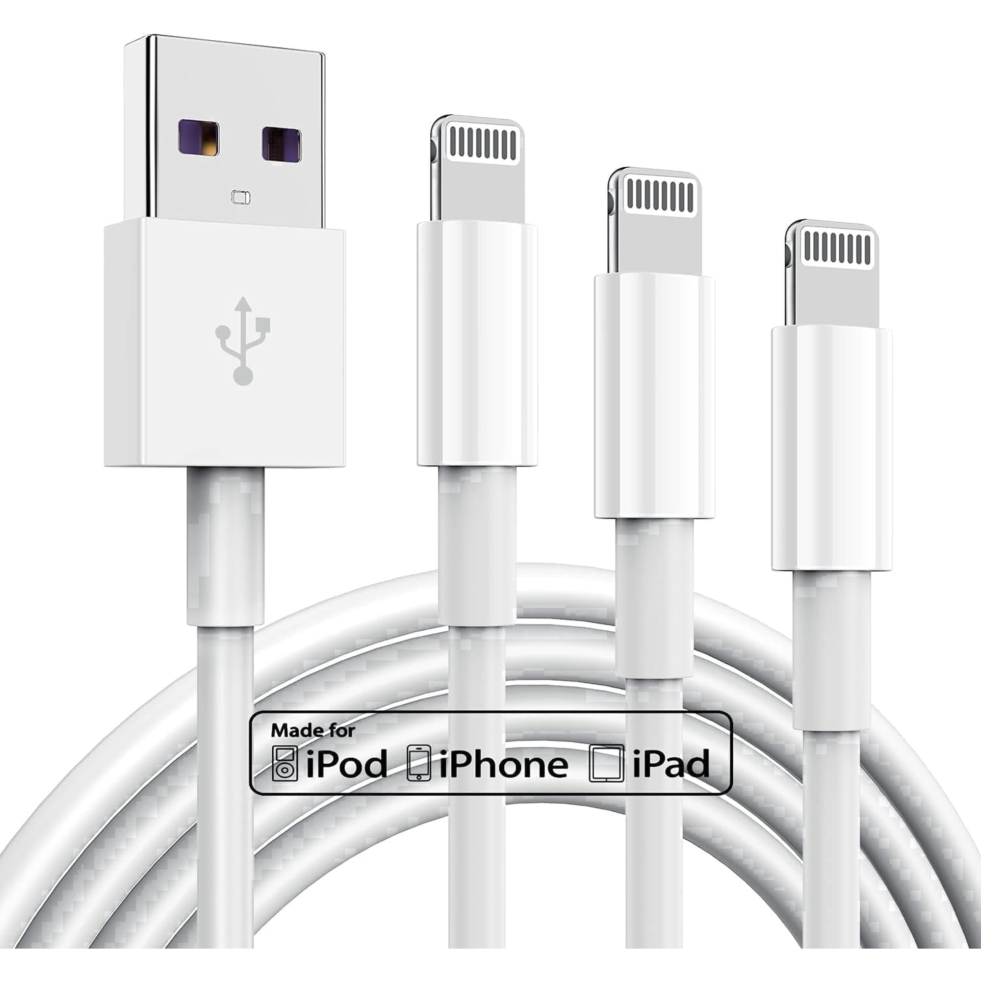 [Apple MFi Certified] iPhone Charger Cord 3-Pack 1M, Fast Charging Lightning Cable CarPlay Cord for 13/12/11 Pro Max Xs X XR 8 7 6 5 5s iPad