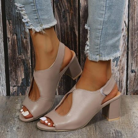 

New Sexy High-heeled Round Toe Roman Sandals Women s Retro High-heeled Women s Shoes