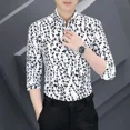 thumbnail image 2 of Camisas para hombre Camisa de rayas de manga media con lunares para hombre Camisa de algodón con botones Moda 2024 Asia con cuello Nuevo en Slim Fit Venta Marca barata, 2 of 5
