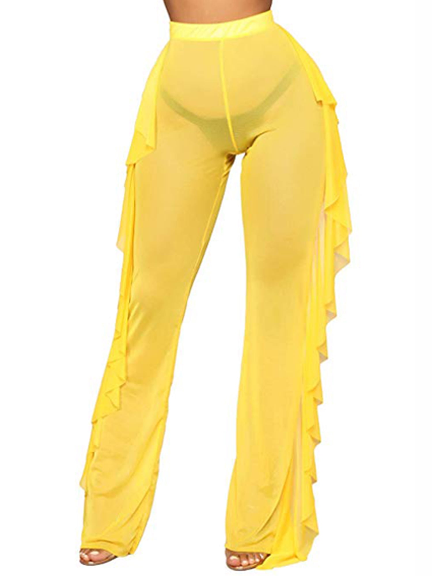 white swimsuit cover up pants
