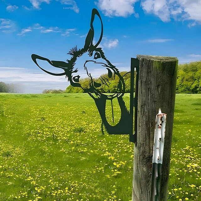 Metal Art Farm Garden Decor Garden Fence Decoration Outdoor Decoration For Farmhouse-Yard,Outdoor Statue Ornament For Yard Patio Home Decor