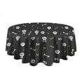thumbnail image 5 of Halloween Skull and Bone Pattern Round Tablecloth 60"x60",Wrinkle Wipeable Table Cloth for Kitchen Dining Room Picnic Patio Party, 5 of 6
