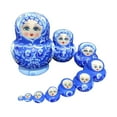 thumbnail image 3 of 10x Muñecas Rusas Anidadas Matryoshka Pintadas a Mano Figuras Artesanales Tradicionales, 3 of 9