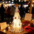 thumbnail image 7 of Crystal Christmas Tree Night Light, Battery Powered Tabletop Lamp, Warm LED Glow, Cozy Winter Holiday Indoor Decor, Star Topped Ornament, 7 of 7