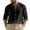 Black, variant on Men's Linen Shirt with Mandarin Collar, Breathable Long Sleeve Casual Button Down Shirt for Men, Relaxed Fit Loose Beach Shirt in Multiple Colors