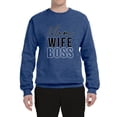 thumbnail image 2 of Wild Bobby, Mom Wife Boss Mother's Day Unisex Crewneck Sweatshirt, Vintage Heather Blue, Medium, 2 of 6