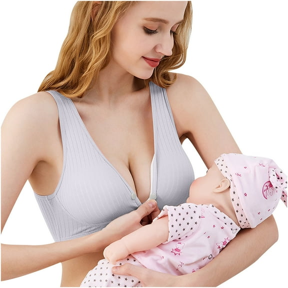 Generic Nursing Sleep Bras for Breastfeeding Women Button Front Maternity Comfy Bralette