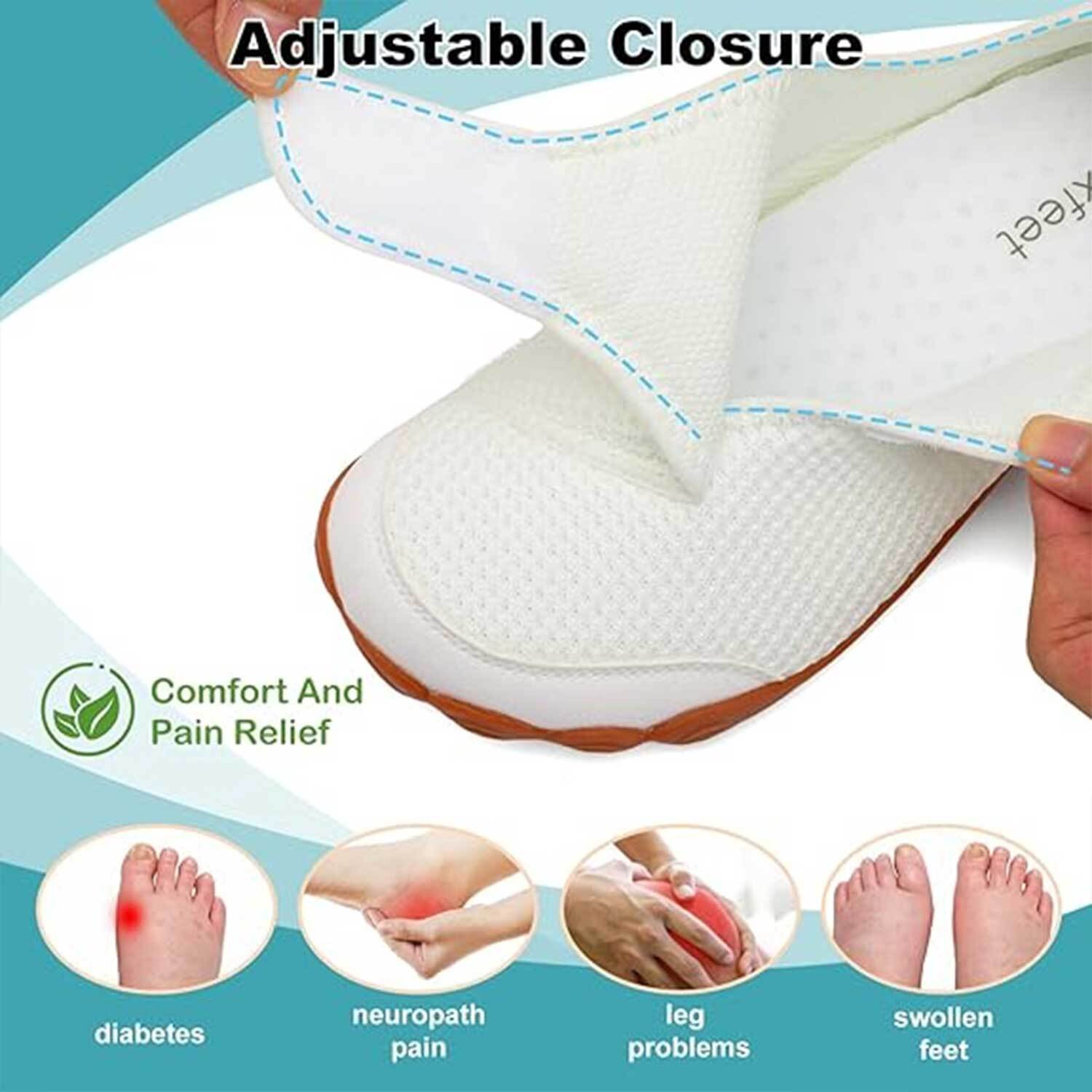 Leisfit Unisex Wide Walking Shoes, Slip-On photo 5