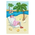 thumbnail image 1 of Toland Home Garden Sandy Christmas 12.5 x 18 Inch Decorative Tropical Beach Holiday Flamingo Garden Flag, 1 of 1