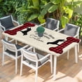 thumbnail image 2 of Black Red Buffalo Plaid Table Cloths for 3 Foot Rectangle Tables, Bones Cute Dogs Pets Patio Waterproof Elastic Fitted Tablecloths, Washable Rectangular Table Cover for Camping, 2 of 8