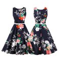 thumbnail image 1 of Vestido De Cuello Redondo,Vestido Elegante Con Estampado Floral Para Mujer Vestido Sin Mangas Diseño Elevado, 1 of 14