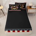thumbnail image 4 of Manfei Bald Eagle Us Flag Zipper Twin Comforter Sets with Fitted Sheet and 2 Pillowcases,Red Stripes Zipper Bedding Set,Black,Black Reversible,4pcs, 4 of 8