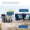 thumbnail image 5 of Lounge Sectional Sofa Chair Set, Aluminum, Metal, Steel, White Blue Navy, Modern Contemporary Urban Design, Outdoor Patio Balcony Cafe Bistro Garden Furniture Hotel Hospitality, 5 of 10