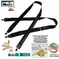 thumbnail image 3 of Hold-Ups Black Satin Finish 1 1/2" Wide in X-back with Patented No-slip Gold Clips, 3 of 3