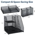thumbnail image 3 of Riousery Mesh Desk Organizer with Drawer and 2 Pen Holders, Desktop Storage Rack for Office Supplies, Black, 3 of 6