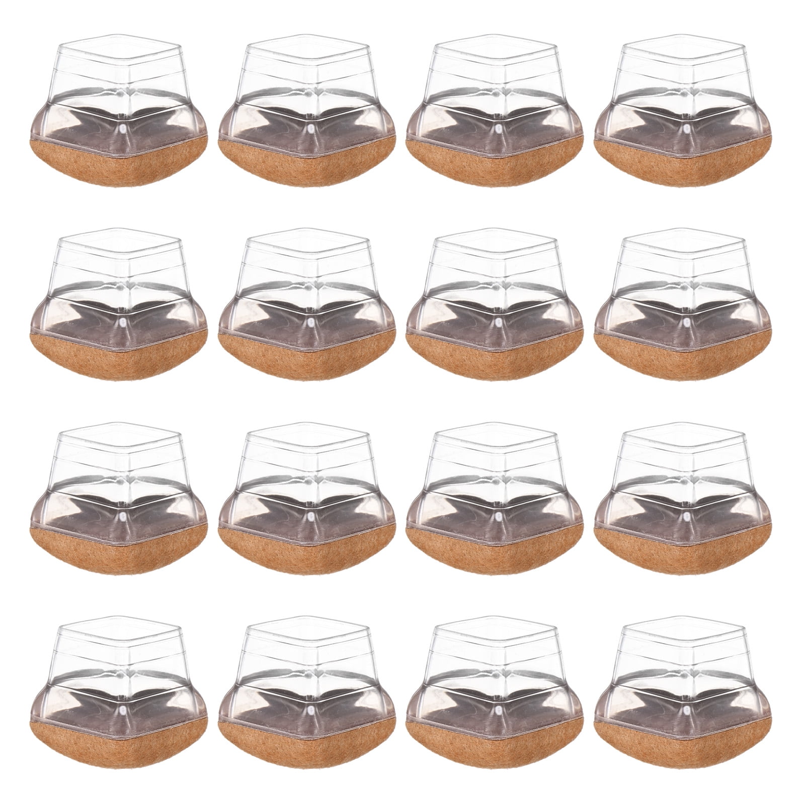 Uxcell 16-Pack Chair Leg Floor Protectors, 1"-1.25" Silicone Cups Square Felt Furniture Pads for Hardwood Floors/Tile Floors, Chair Leg Covers