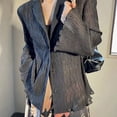 thumbnail image 4 of Elegant Folds Shirts Women Vintage Flare Long Sleeve Pleated Blouses Office Ladies Korean Black Designer Casual Tops New, 4 of 6