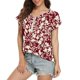 thumbnail image 2 of Camiseta informal para mujer, blusa estampada de manga corta con cremallera, blusa, Tops Fridja  ghk966, 2 of 8