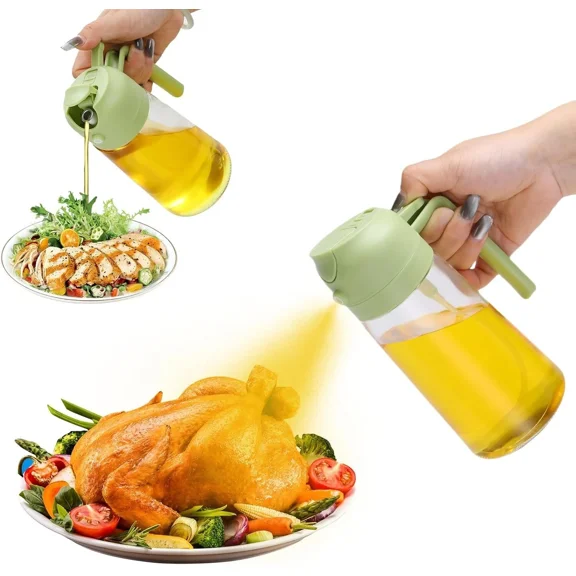 16Oz Olive Oil Dispenser Bottle 2 In 1 Sprayer Pourer Glass For Kitchen($9For2)