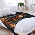 thumbnail image 3 of Cozy Winter Flannel Blanket - Soft Warm Floral & Star Pattern Design for Sofa Travel Bed & Chair - Perfect for Serene Nights, 3 of 7