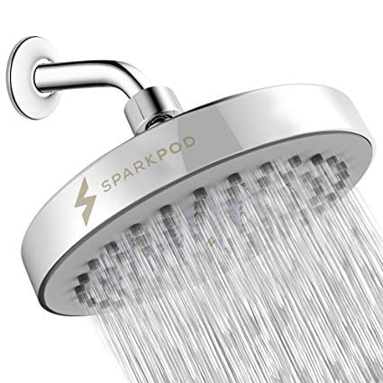 SparkPod Shower Head Luxury Modern Look High Pressure Rain Easy Tool Free 