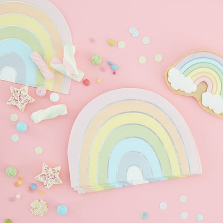 Ginger Ray Pastel Rainbow Napkin