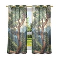 thumbnail image 6 of Yayeee Window Curtains Light Filtering 63"x52" Grommet Panel Pair Home Living Room Decor, Retro Pine Tree, 6 of 7