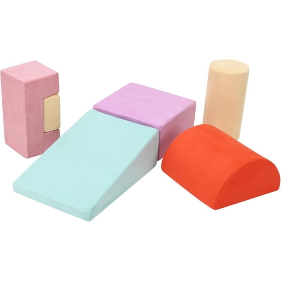 6-Piece Lightweight Foam Climbing Blocks for Toddlers, Waterproof Indoor Jungle Gym and Play Equipment for Active Fun