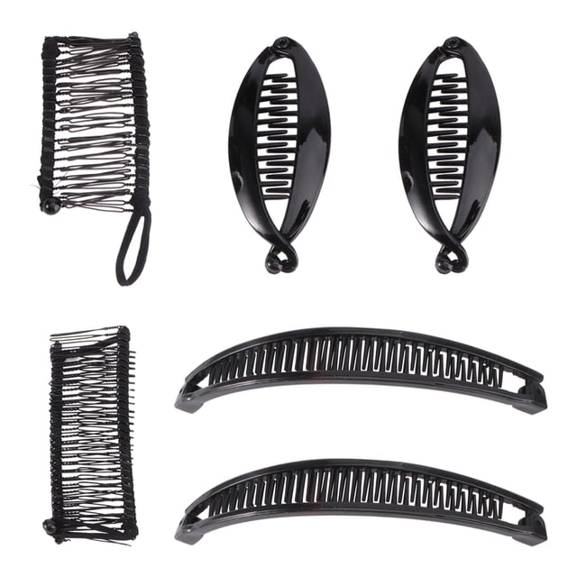 EeaseCA 6 Pcs Pinces à Cheveux Banane Queue de Poisson Peignes à Cheveux Accessoires Rétro pour Femmes
