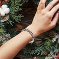 thumbnail image 4 of HINTRMENT 1Pack Mens Steel Bracelet in Silver Color for Weddings and Proms 0.31In, 4 of 8