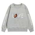 thumbnail image 4 of QITESHIPIN Girls Football Print Pullover Hoodie Long Sleeve Sport Theme Casual Comfortable Sweatshirt Grey,5-6 Years, 4 of 4