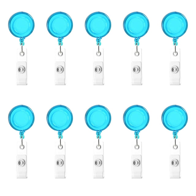 Vaidha 10 Pcs Badge Rétractable Badge Carte d'Identité à Défilement 10 Couleurs