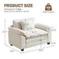 thumbnail image 3 of JULY'S SONG 49.5" W Oversized Accent Chair with Ottoman, Chenille Cloud Sofa Chairs in Living Room, Comfy Reading Chair with Deep Seat, Modern Armchair in Extra Wide Armrests,Beige, 3 of 11