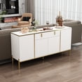 thumbnail image 2 of WIAWG Accent Cabinet with Drawer, Buffet Sideboard with Pop-Up Doors for Living Room,White, 2 of 8