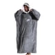 thumbnail image 1 of Guardurnaity Manta suéter con capucha de invierno para parejas mangas cálidas y cómodas con bolsillos manta albornoz Pijama gris claro, 1 of 6