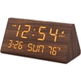 thumbnail image 1 of Despertador DreamSky de madera con fecha, puerto USB, temperatura, 1 of 6