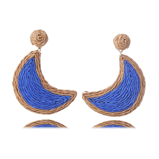 1 par de pendientes Retro de verano en forma de luna, joyería colgante para novias, accesorio colgante para el hogar, fiesta en la playa al aire Ropa, zapatos y accesorios Miscelánea Azul oscuro Qarigey AP011242-05