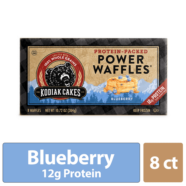 Kodiak Cakes Frozen Power Waffles, Blueberry, 8 Ct