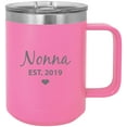 thumbnail image 1 of Nonna Established Est. 2019 Steel Vacuum Insulated 15 Oz Engraved Travel Coffee Mug with Slider Lid, Pink, 1 of 1