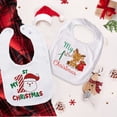 thumbnail image 1 of Babero de algodón para bebé, mi primer babero navideño, para fiesta de Navidad, para niña y niño, con estampado de ciervo, Papá Noel y muñeco de nieve, regalo de Navidad para bebé, 1 of 5