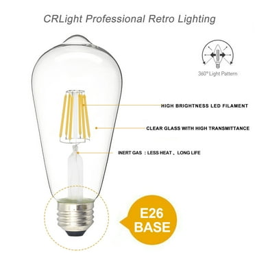 Vintage Style Edison Bulb LED Light with Warm White Filament - 1PCS, E26 Base - Energy Efficient & Long Lasting - Perfect for Ambient Lighting in Living Rooms