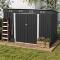 thumbnail image 2 of Uforic Oversized Steel Storage Shed with Ventilation, Lockable Doors, and Sloped Roof for Outdoor, Dark Gray, 2 of 8