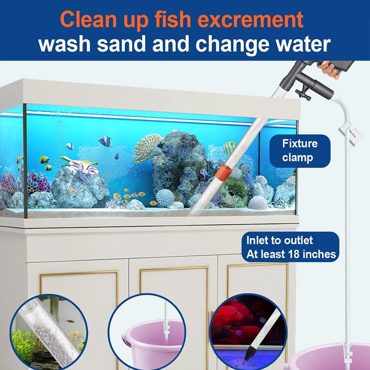 IFCOW 2023 Aquarium Gravel Cleaner Vacuum Fish Tank Vacuum Cleaner Tools Gravel Sand Siphon Vacuum Cleaner
